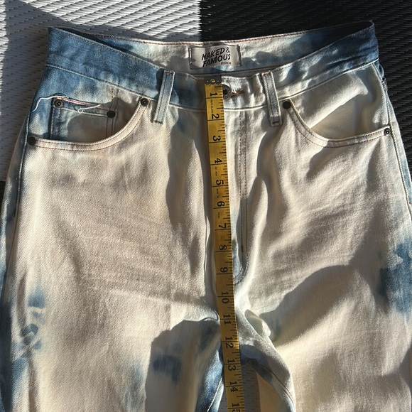 RARE, BLEACHED, NAKED AND FAMOUS HIGH WAIST SELVEDGE JEANS SIZE 30 - Picture 8 of 12